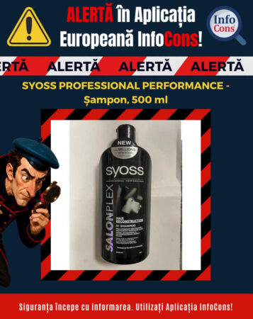  ALERTĂ PENTRU CONSUMATORI: Șampon SYOSS Professional Performance, cu substanță interzisă în produsele cosmetice
