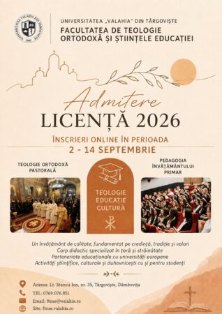 Admitere la Facultatea de Teologie din Târgoviște: înscrieri pentru licență și master Admitere la Facultatea de Teologie din Târgoviște: înscrieri pentru licență și master