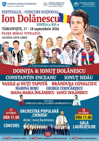 Astăzi începe Festivalul-concurs național „Ion Dolănescu” la Târgoviște! Gala laureaților, pe 18 septembrie, de la ora 17:00 Astăzi începe Festivalul-concurs național „Ion Dolănescu” la Târgoviște! Gala laureaților, pe 18 septembrie, de la ora 17:00