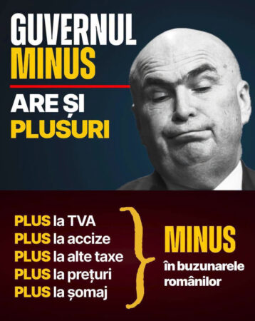 PLUS LA TVA, PLUS LA TAXE, PLUS LA PREȚURI, DAR MINUS ÎN BUZUNARELE ROMÂNILOR PLUS LA TVA, PLUS LA TAXE, PLUS LA PREȚURI, DAR MINUS ÎN BUZUNARELE ROMÂNILOR