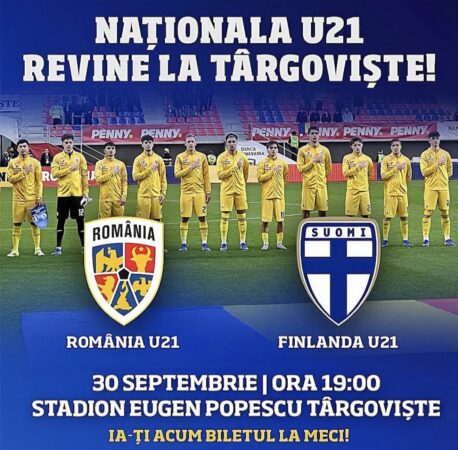 România U21 vine la Târgoviște! Stadionul „Eugen Popescu”, pregătit pentru un meci decisiv cu Finlanda România U21 vine la Târgoviște! Stadionul „Eugen Popescu”, pregătit pentru un meci decisiv cu Finlanda