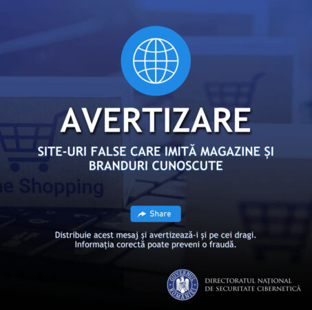 Site-uri false care imită magazinele cunoscute. DNSC avertizează: ofertele „prea bune” pot ascunde fraude Site-uri false care imită magazinele cunoscute. DNSC avertizează: ofertele „prea bune” pot ascunde fraude