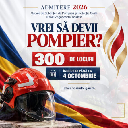 Vrei să devii pompier? ISU Dâmbovița anunță 300 de locuri la Școala de Subofițeri de la Boldești Vrei să devii pompier? ISU Dâmbovița anunță 300 de locuri la Școala de Subofițeri de la Boldești
