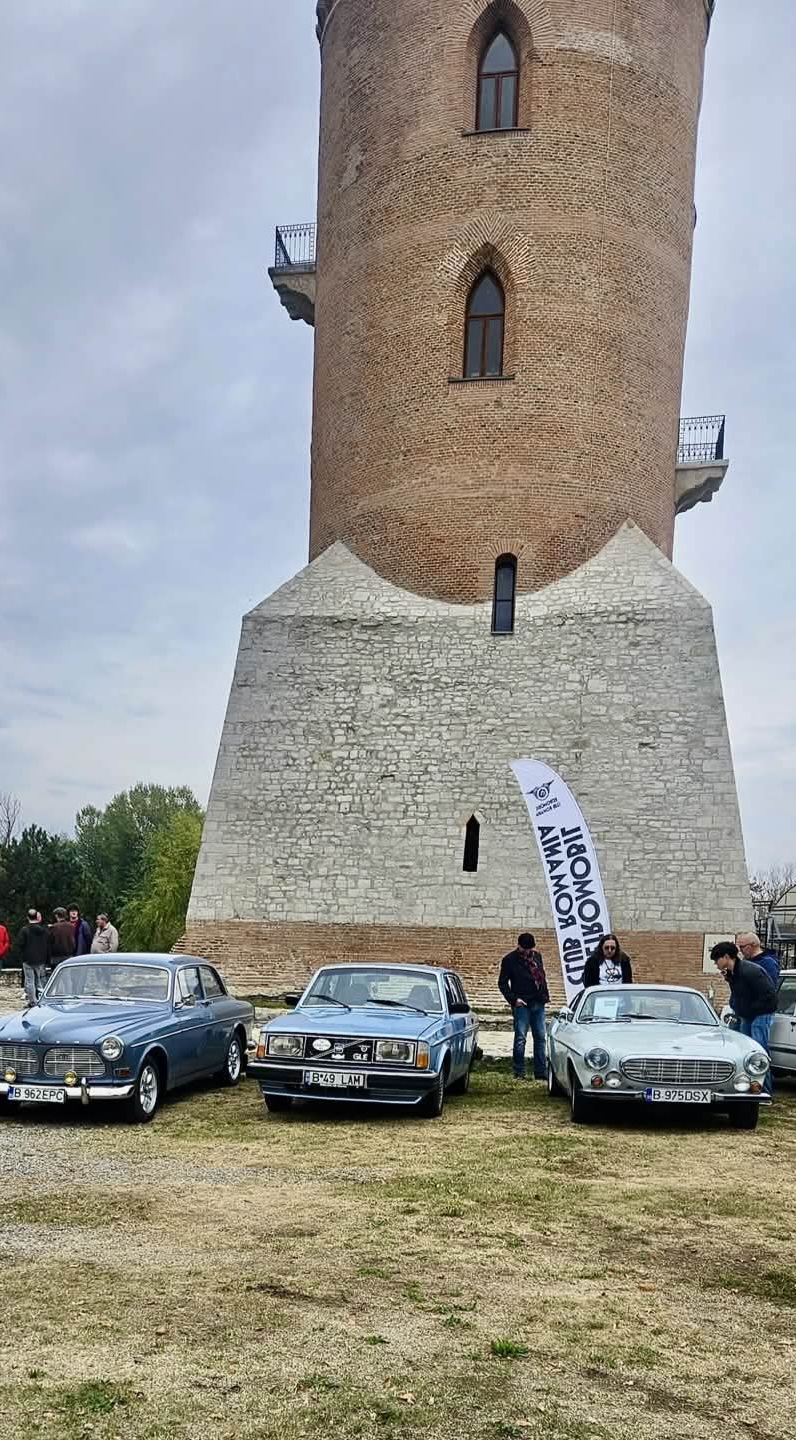 Caravana mașinilor suedeze a ajuns la Potlogi și Târgoviște, în ciuda ploii