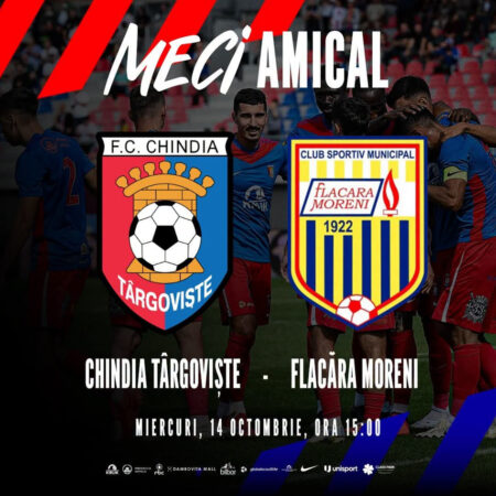 Chindia Târgoviște – Flacăra Moreni, duel amical de tradiție! Suporterii sunt așteptați la stadion, cu intrare liberă Chindia Târgoviște – Flacăra Moreni, duel amical de tradiție! Suporterii sunt așteptați la stadion, cu intrare liberă