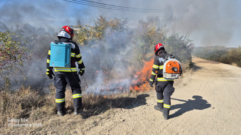 Focul face prăpăd în Dâmbovița! Patru incendii de vegetație, aproape 5 hectare pârjolite