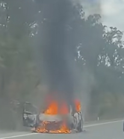 INCENDIU LA UN AUTOTURISM ÎN TEIȘ! POMPIERII DIN TÂRGOVIȘTE AU INTERVENIT DE URGENȚĂ