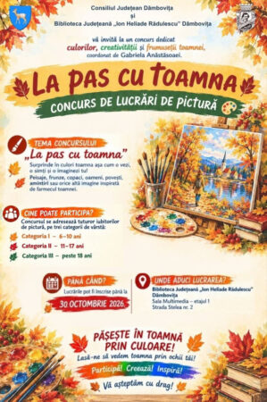 „La pas cu toamna!”, concurs de pictură organizat de Biblioteca Județeană Dâmbovița „La pas cu toamna!”, concurs de pictură organizat de Biblioteca Județeană Dâmbovița