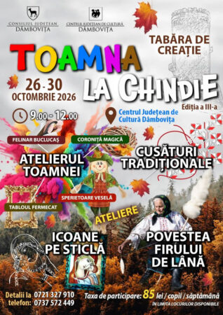 „Toamna la Chindie”, o săptămână de creativitate și tradiție pentru copii, la Târgoviște „Toamna la Chindie”, o săptămână de creativitate și tradiție pentru copii, la Târgoviște